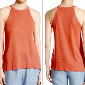 Joie Odelia Linen Jersey Tank Top Blood Orange